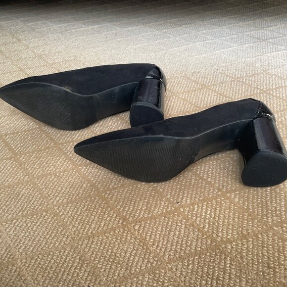 Ann Taylor Black Suede And Patent Leather Pumps Ladies Size 9 - Picture 5 of 8